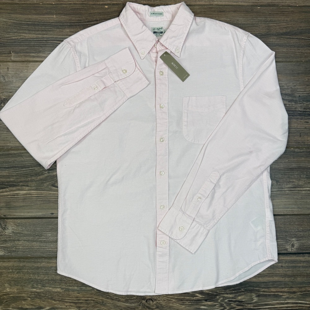 J.Crew Mens Size Large Slim Untucked Broken-In Oxford Shirt Pink Cotton NEW - Picture 2 of 7
